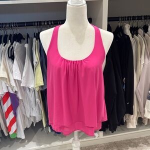 Flowy Hot Pink Scoop Neck Tank Top